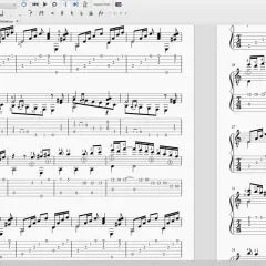 Spartito musicale per chitarra, con notazione e tablatura. Le note chitarra indicano le diteggiature per eseguire il brano.