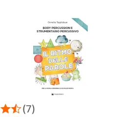 Copertina libro "Il ritmo delle parole" per la scuola primaria, con illustrazioni colorate e simpatici personaggi.