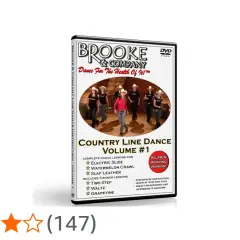 DVD cover for "Country Line Dance Volume #1" featuring a group of dancers in cowboy hats.