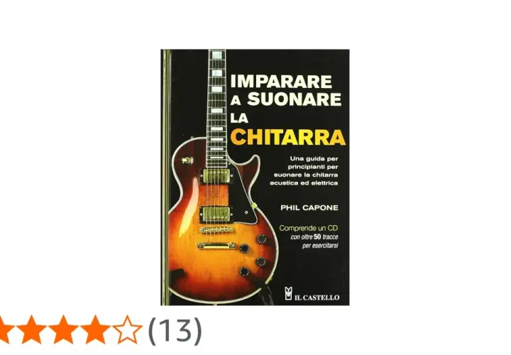 Book cover with an electric guitar and text "Imparare a suonare la chitarra".