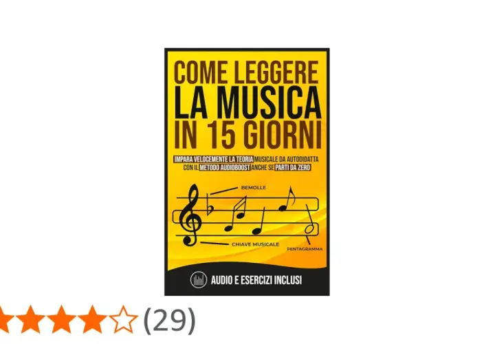 Copertina libro "Come leggere la musica in 15 giorni", ideale per studiare musica da autodidatta con metodo audioboost.
