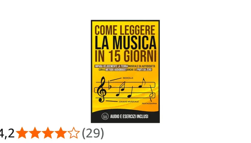 Copertina libro "Come leggere la musica in 15 giorni", ideale per studiare musica da autodidatta con metodo audioboost.