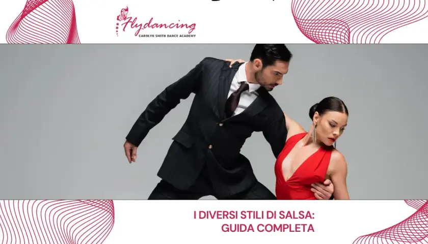 Coppia elegante balla salsa. Scopri i diversi stili di salsa alla scuola di salsa.