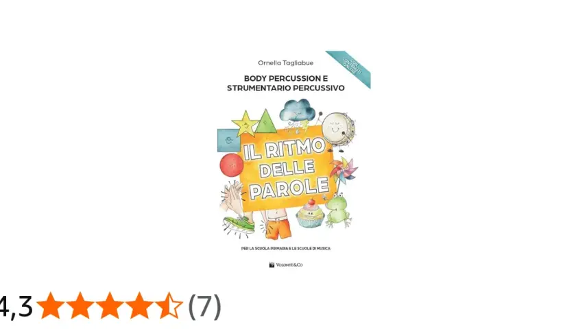 Copertina libro "Il ritmo delle parole" per la scuola primaria, con illustrazioni colorate e simpatici personaggi.