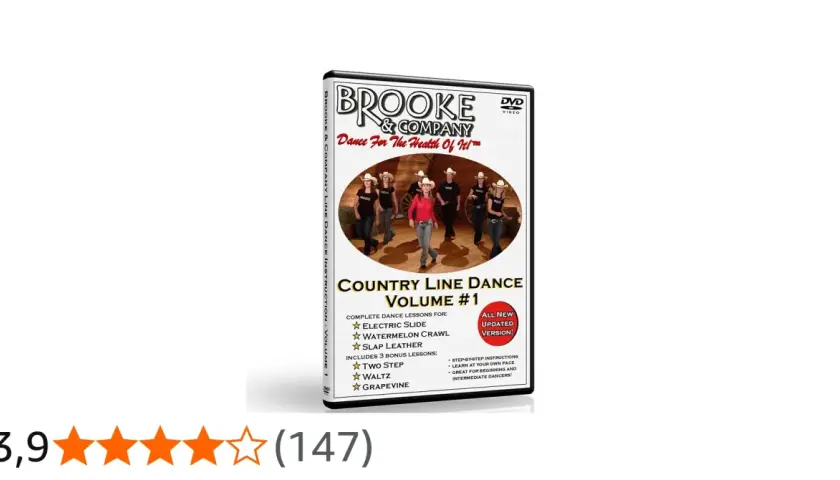 DVD cover for "Country Line Dance Volume #1" featuring a group of dancers in cowboy hats.