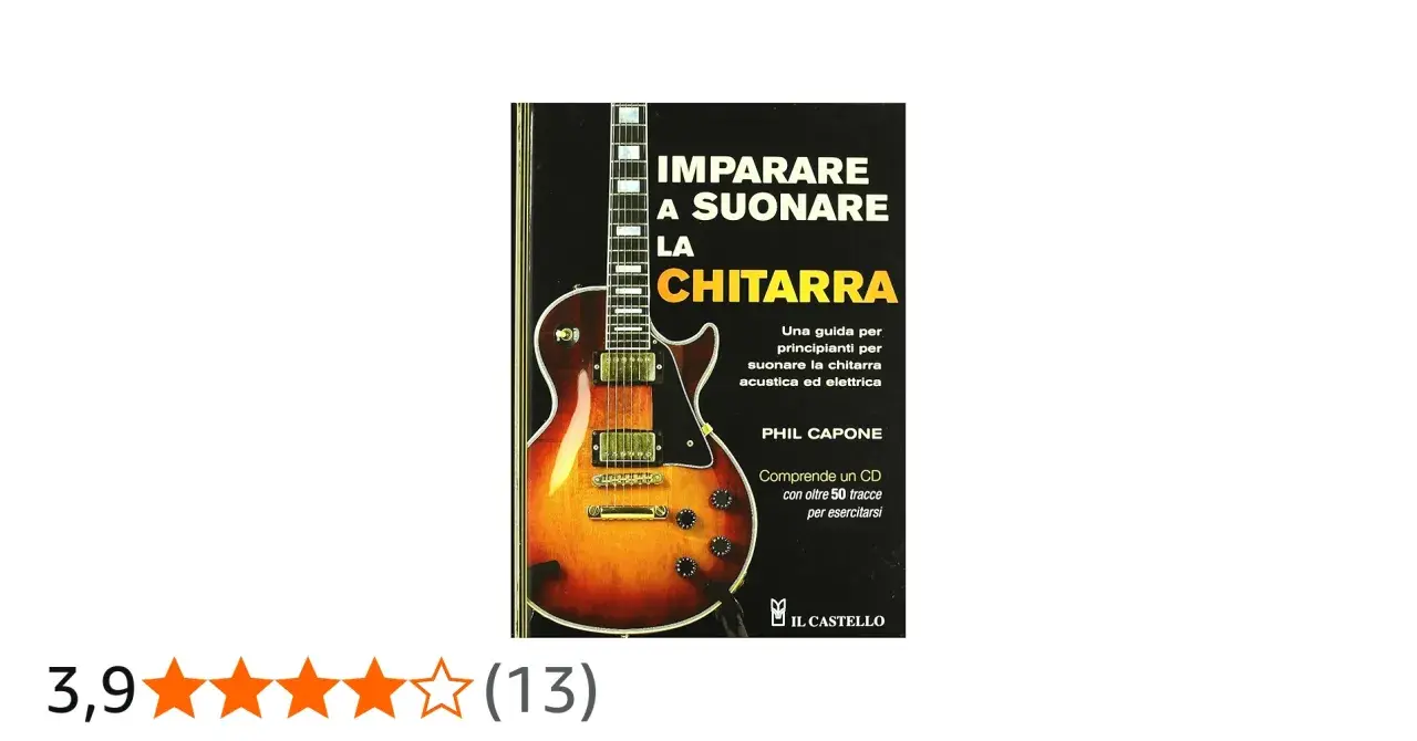 Book cover with an electric guitar and text "Imparare a suonare la chitarra".