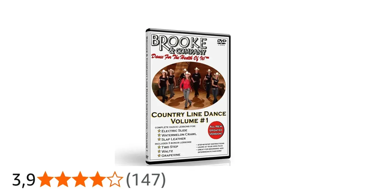 DVD cover for "Country Line Dance Volume #1" featuring a group of dancers in cowboy hats.