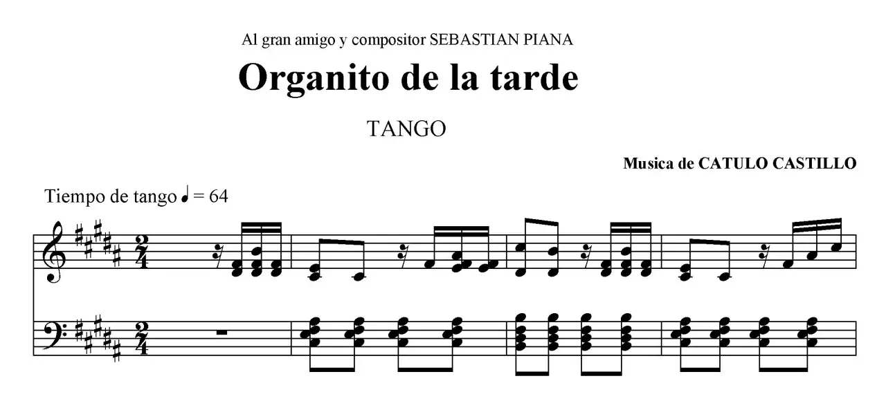 Spartito di tango 