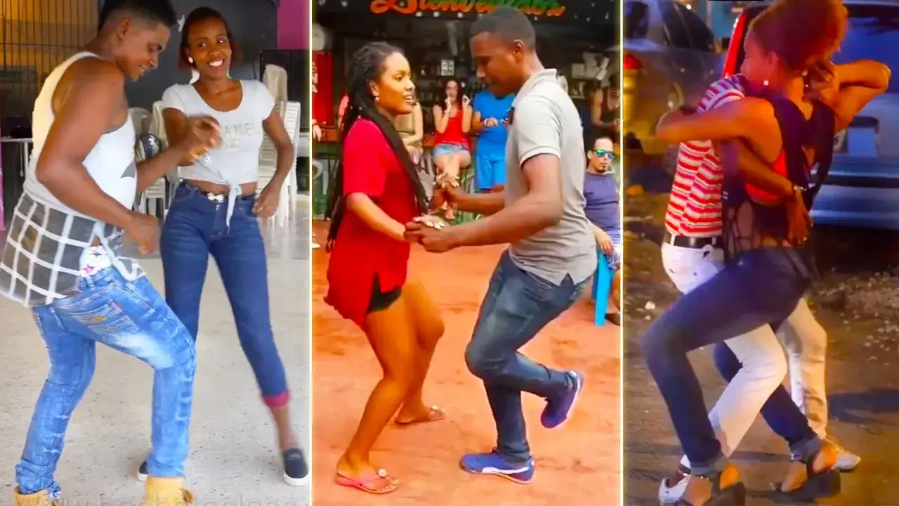 Coppie ballano la bachata in diverse ambientazioni, mostrando passi sensuali e connessione.